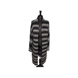 Sonoma Black & Gray Long Open Front Cardigan Size XL